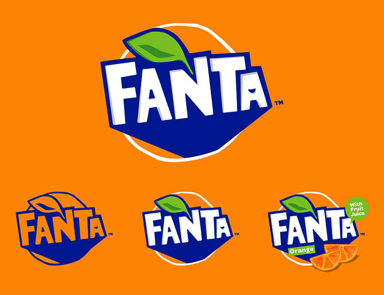 芬達(dá)（FANTA）標(biāo)志，芬達(dá)（FANTA）LOGO，芬達(dá)（FANTA）品牌形象設(shè)計，飲品包裝設(shè)計，飲品品牌設(shè)計