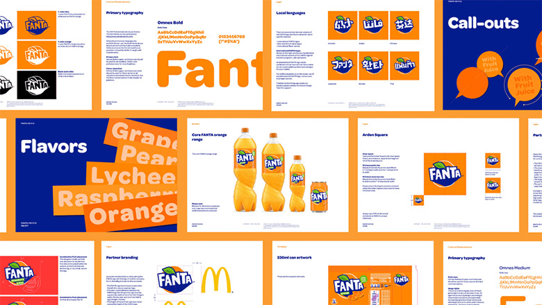 芬達(dá)（FANTA）標(biāo)志，芬達(dá)（FANTA）LOGO，芬達(dá)（FANTA）品牌形象設(shè)計，飲品包裝設(shè)計，飲品品牌設(shè)計