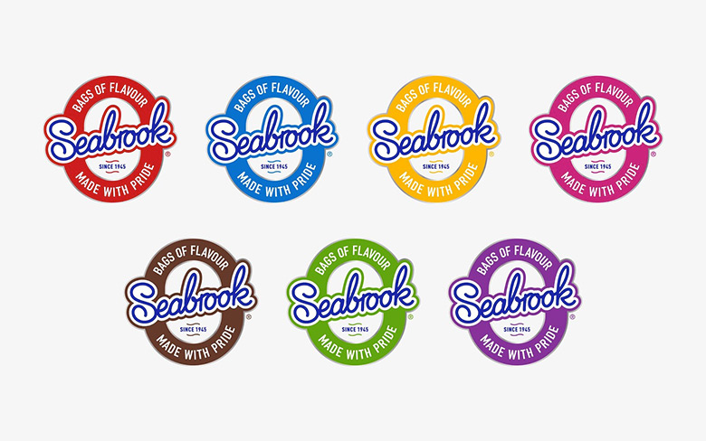 Seabrook薯片LOGO，Seabrook薯片標(biāo)志，知名薯片品牌設(shè)計，薯片品牌包裝設(shè)計，食品品牌形象設(shè)計
