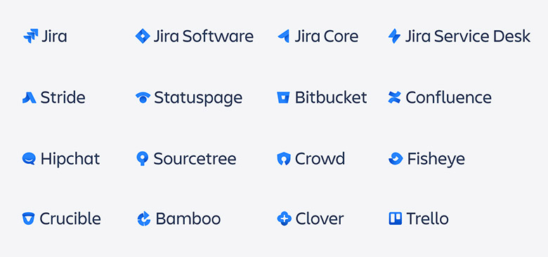 AtlassianLOGO，Atlassian標(biāo)志，Atlassian形象設(shè)計，軟件開發(fā)標(biāo)志設(shè)計，軟件開發(fā)品牌設(shè)計
