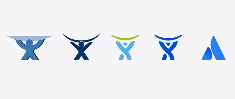 AtlassianLOGO，Atlassian標(biāo)志，Atlassian形象設(shè)計，軟件開發(fā)標(biāo)志設(shè)計，軟件開發(fā)品牌設(shè)計