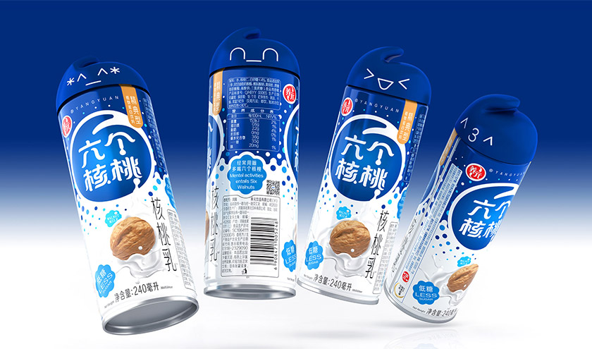 六個(gè)核桃標(biāo)志，六個(gè)核桃LOGO，六個(gè)核桃包裝，飲品包裝設(shè)計(jì)，飲品品牌設(shè)計(jì)